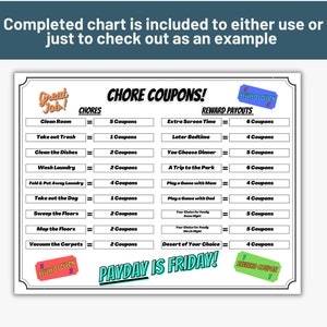 Editable Chore Chart | Chore Chart Printable | Reward Coupons | Kids ...