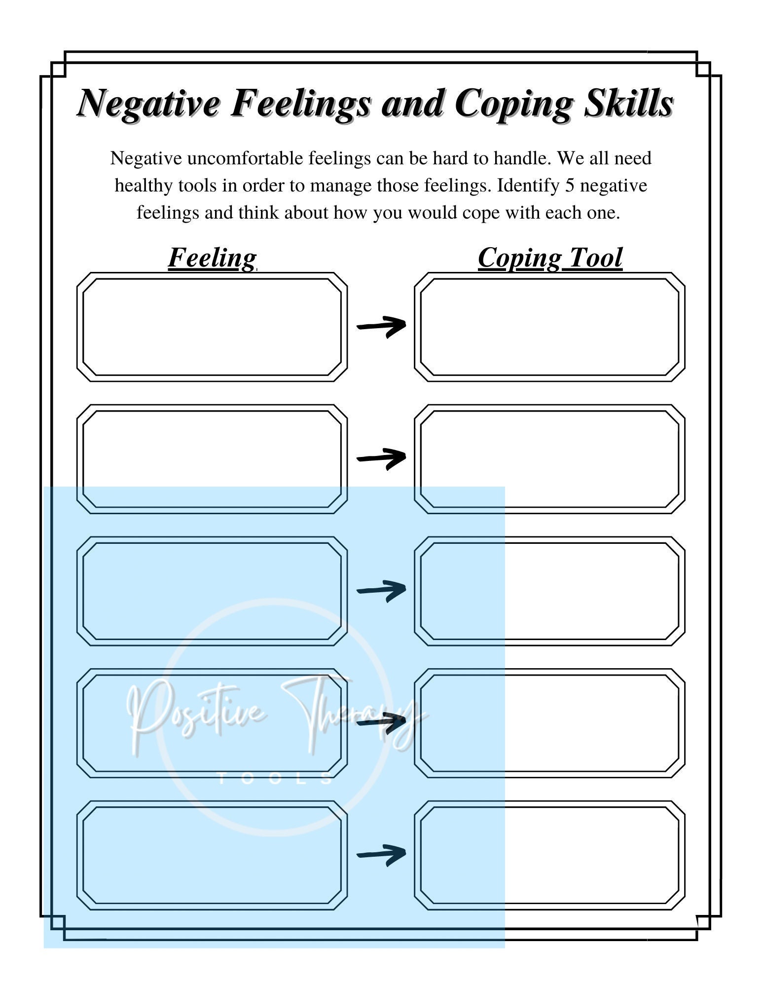 Coping Skills Worksheet Coping Skills Healthy Coping Skills Emotions