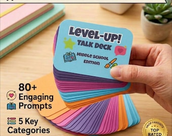 Middle School Conversation Cards for Teens | Therapy Conversation Cards | School Counseling | Social Emotional Learning | Social Skills Card