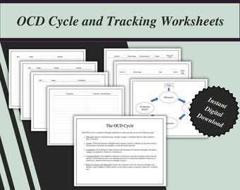 OCD Tracker Symptom Tracker Emotions Worksheets Counseling Printable Trackers OCD Cycle Mental Health Digital Symptom Tracker Therapy Sheet
