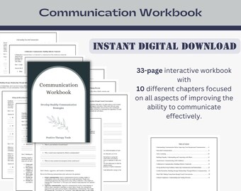 Communication Skills Workbook: Therapy & Self-Care (Digital Download)
