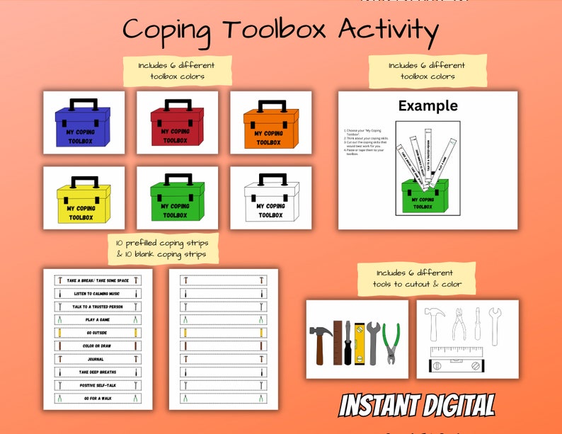 Coping Skills Toolbox Poster School Counseling Therapy - Etsy