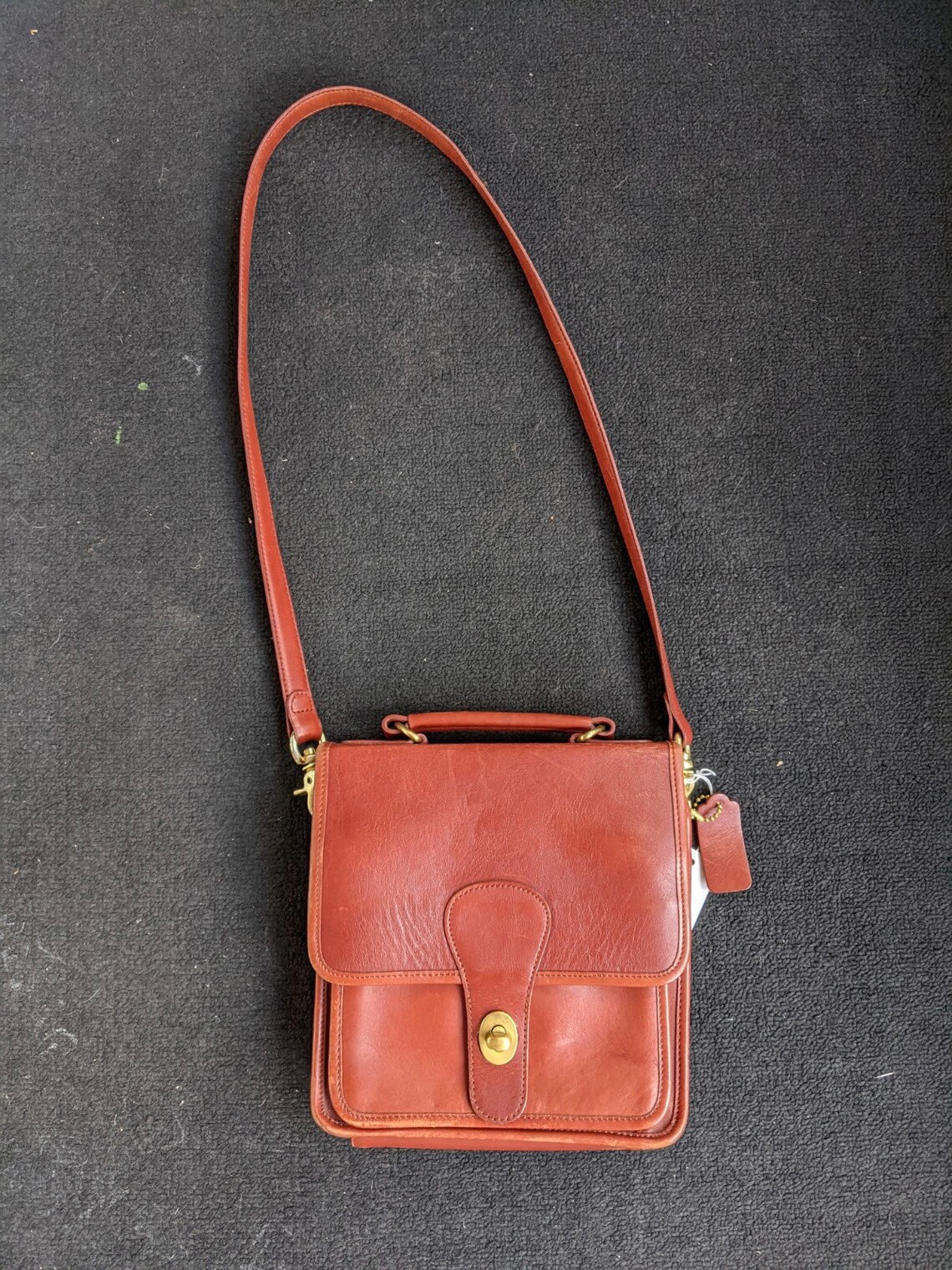 Vintage Leather Coach Shoulder Bag Etsy