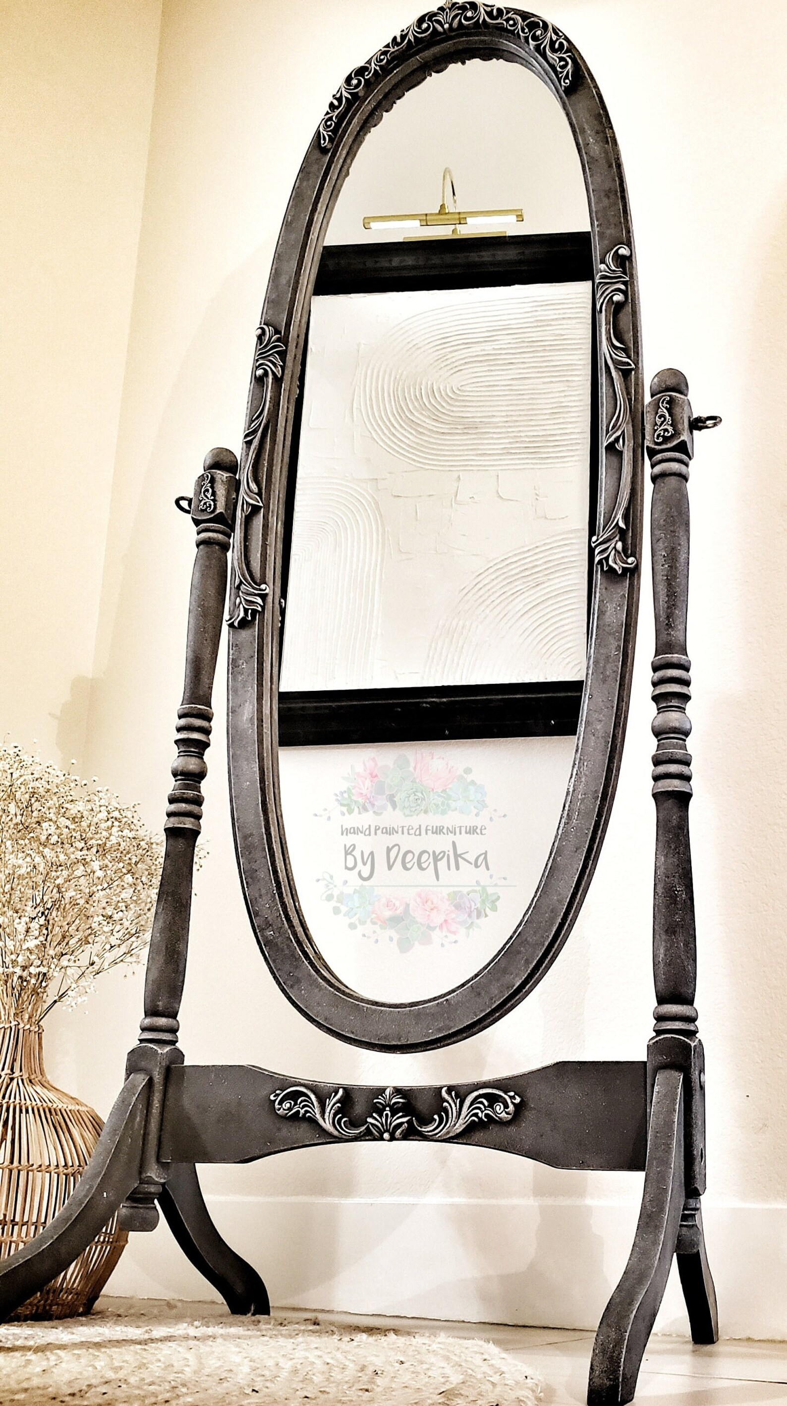 Refinished Cheval Mirror, Floor Mirror, Shabby Chic Mirror, Baroque
