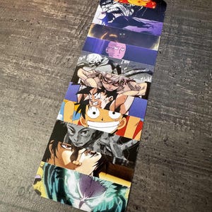 Marque-page multi-manga – Plusieurs héros d'anime, carton 350 g finition glacée
