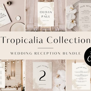 Wedding Template Bundle Canva, Boho Modern Minimalistic, Wedding Kit, Wedding Stationery Bundle, Printables, Canva Template &quot;Tropicalia&quot;