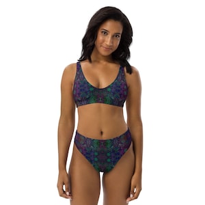 Purple & Green Honeycomb Bikini SET