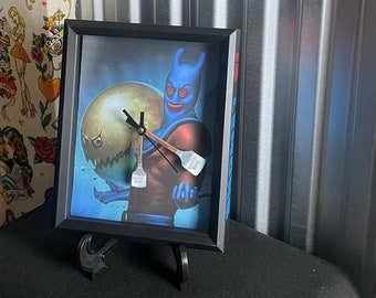 Man-ray and Dirty bubble (SpongeBob Squarepants) 8x10 Inch Clock
