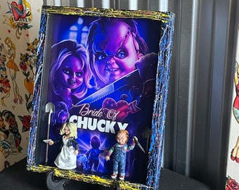 Chucky and Bride 11x14 Inch Shadowbox