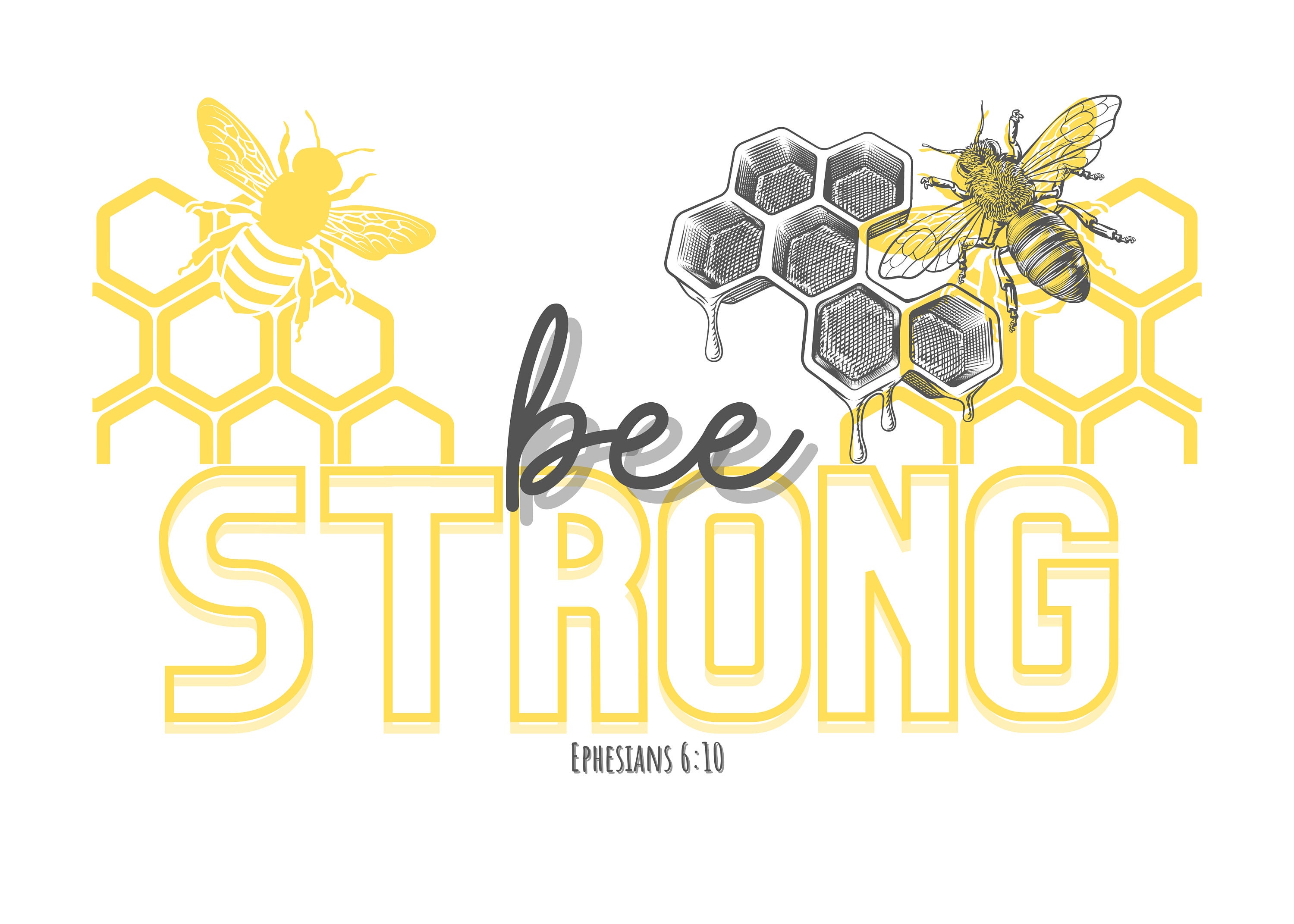 Bee Strong Digital Download Print | Etsy