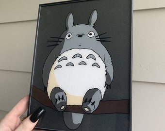 Aceo Totoro Art Painting Me And Golden Gate Bridge Urban Etsy