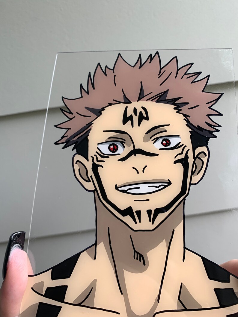 Sukuna Glass Painting Jujutsu Kaisen Art Anime Glass Etsy