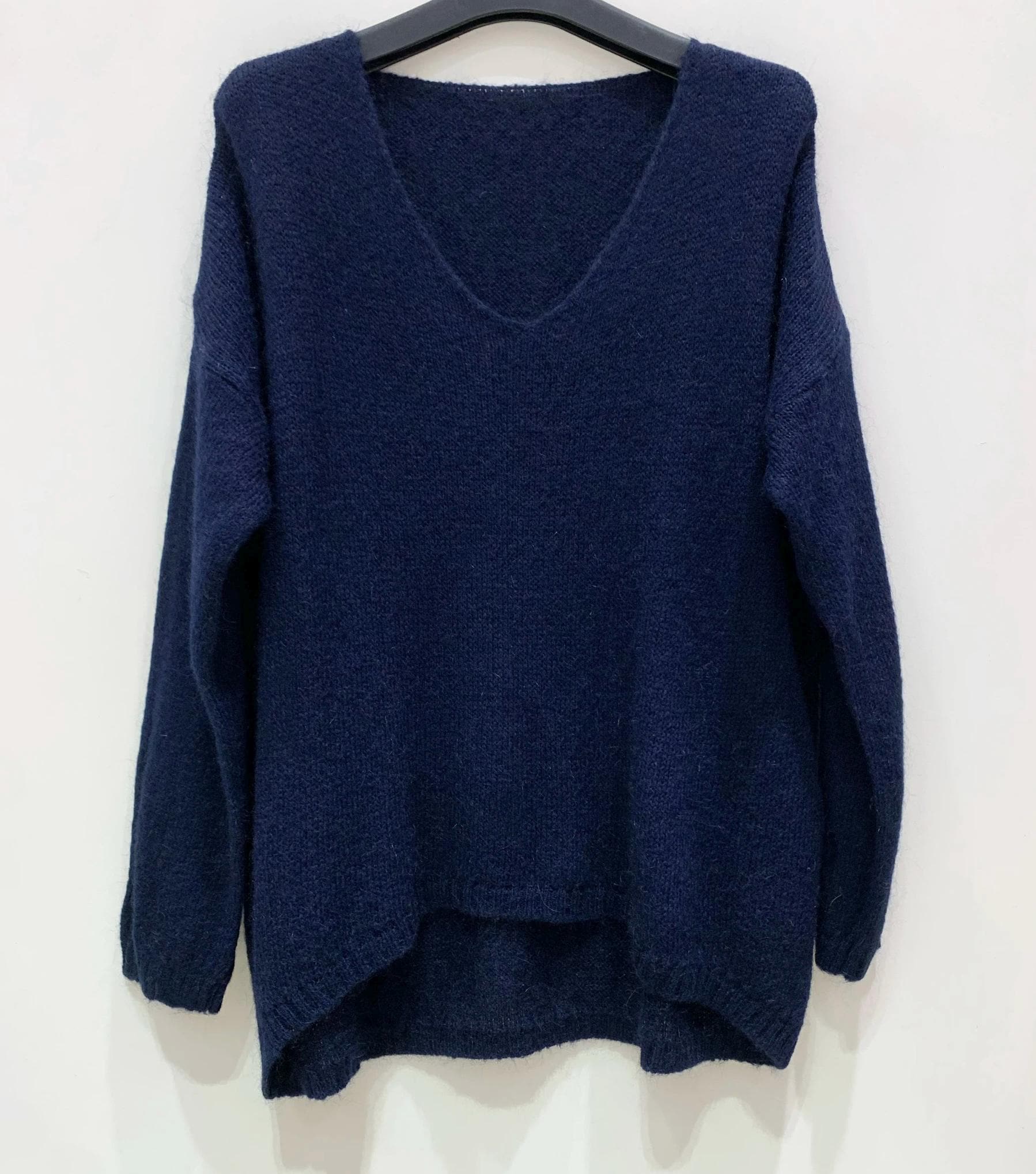 トップス epa \" mohair V neck knit\" Knit Fabric Mohair V-neck Solid See-through Sweater For