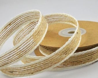 10mm Natural coloured Eco Friendly Jute woven edge ribbon