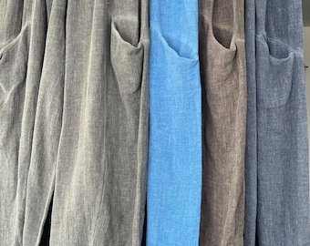 Linen Harem Pants, Oversized Balloon Trousers, Made in Italy