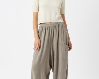 Elastic waist balloon trousers - mocha
