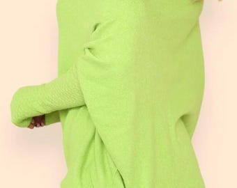 Limoengroene oversized trui