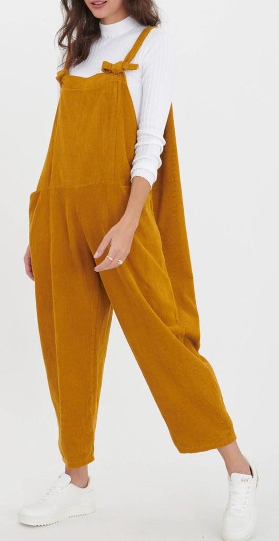 Italian Lagenlook Velvet Jumpsuit, Comfy Cotton Dungaree Israel