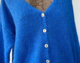 Mohair cardigan - royal blue