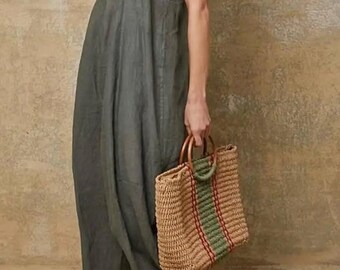 Combinaison 100 % lin - kaki