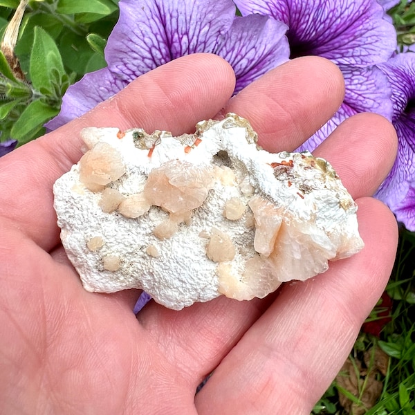 Stilbite with Mordenite, Heulandite and Celadonite cluster, zeolite crystals, Stilbite crystal clusters, crystal healing, Stilbite specimen