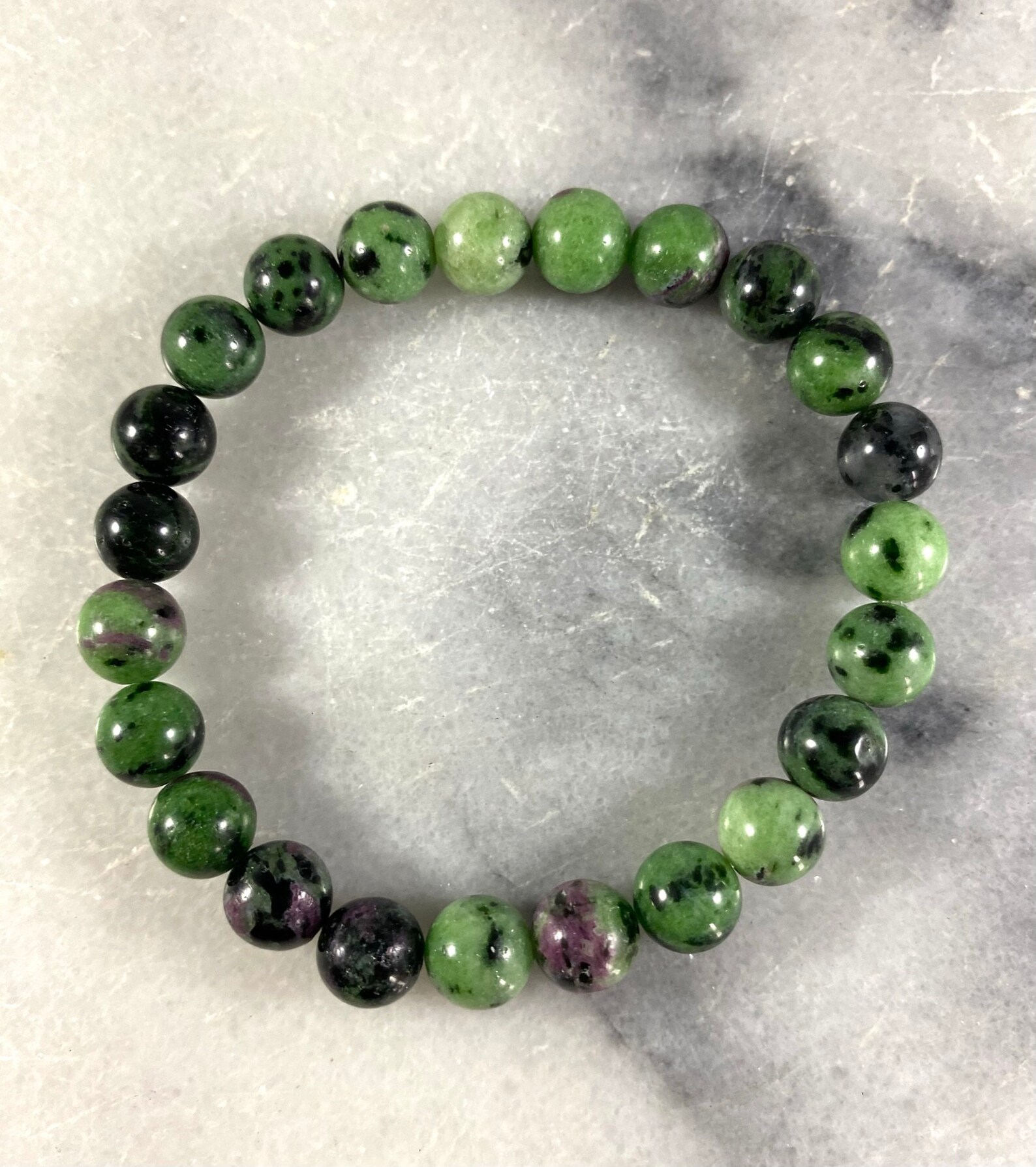 Ruby Zoisite bracelet gemstone stretch bracelet Ruby Zoisite Etsy