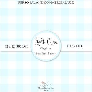 Light Cyan Gingham Seamless Pattern/ Boho/ Neutral /for Commercial Use & Personal use/Scrapbook Supply/Printable / Instant Download