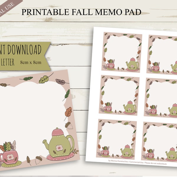 Printable Fall Memo Pad