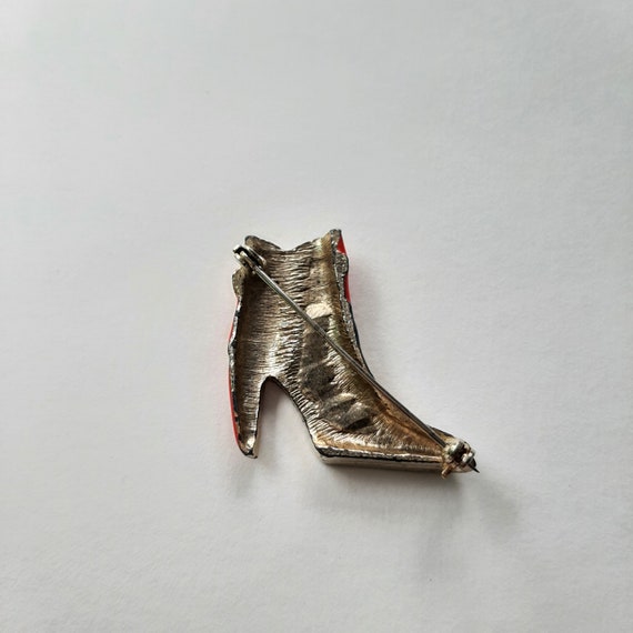 Vintage High Heel Brooch Avant Garde Style | Red … - image 5