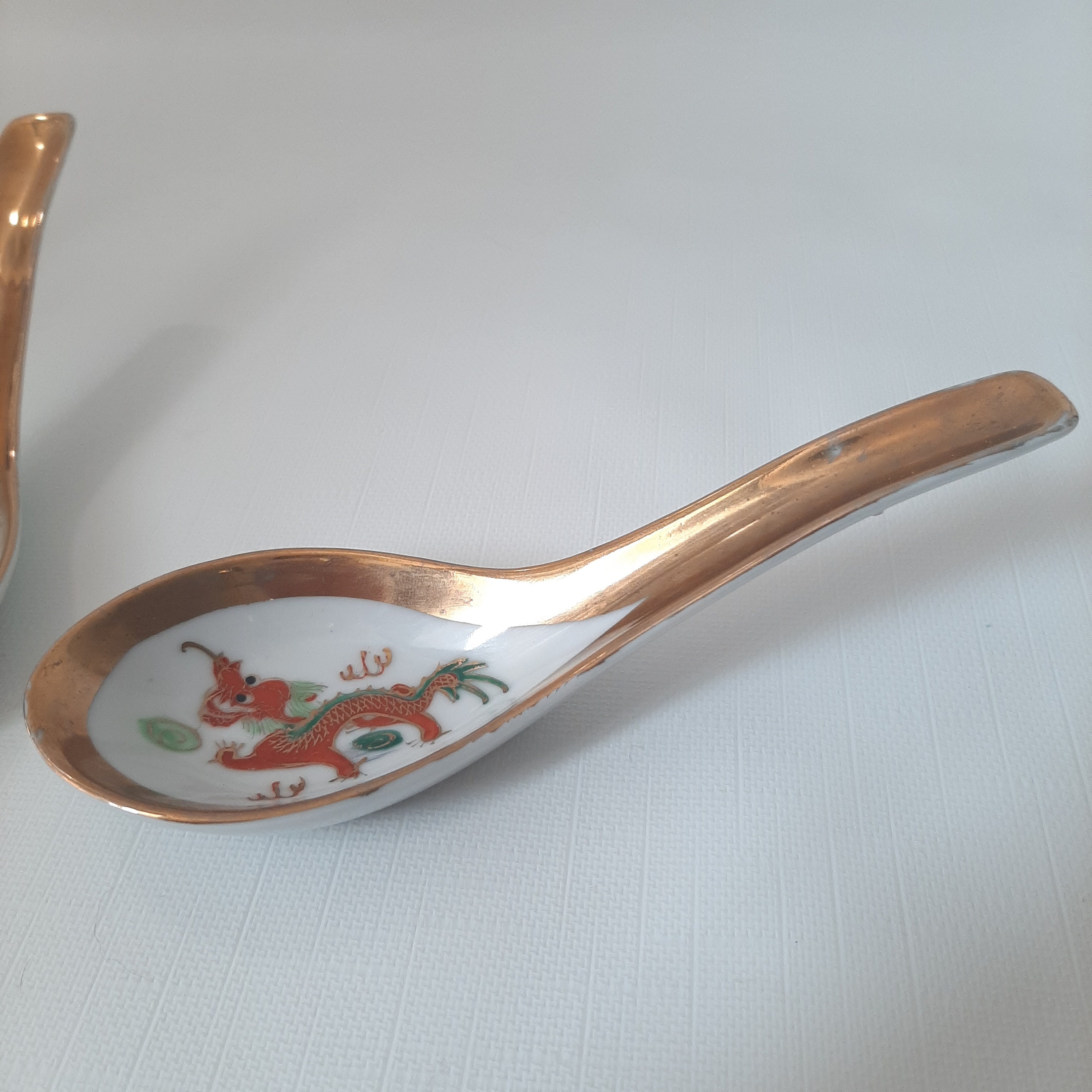 Vintage Chinese Porcelain Soup Spoons Set Of 4 Kitchen Etsy