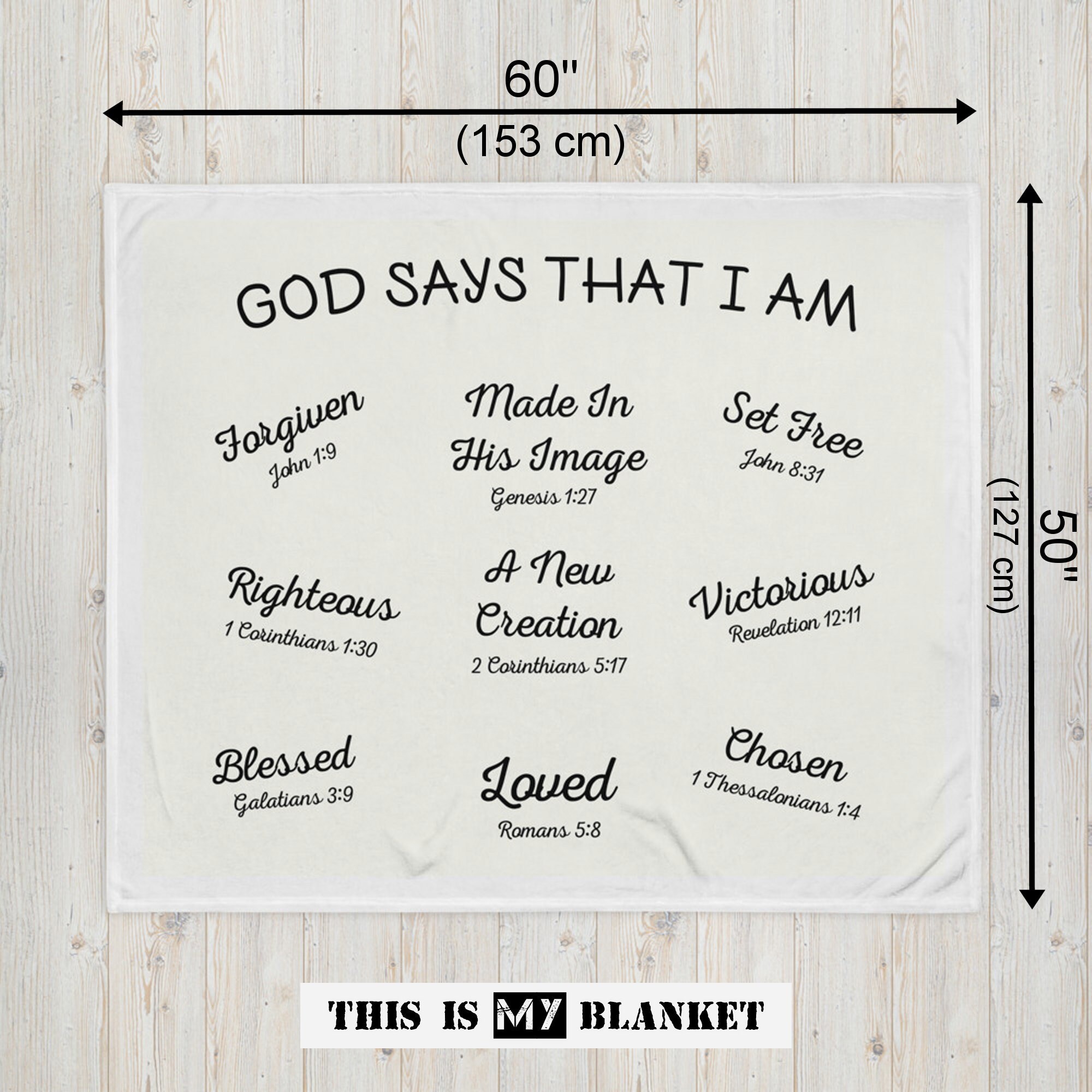God Says That I Am Bible Verses Blanket Handwriting Etsy