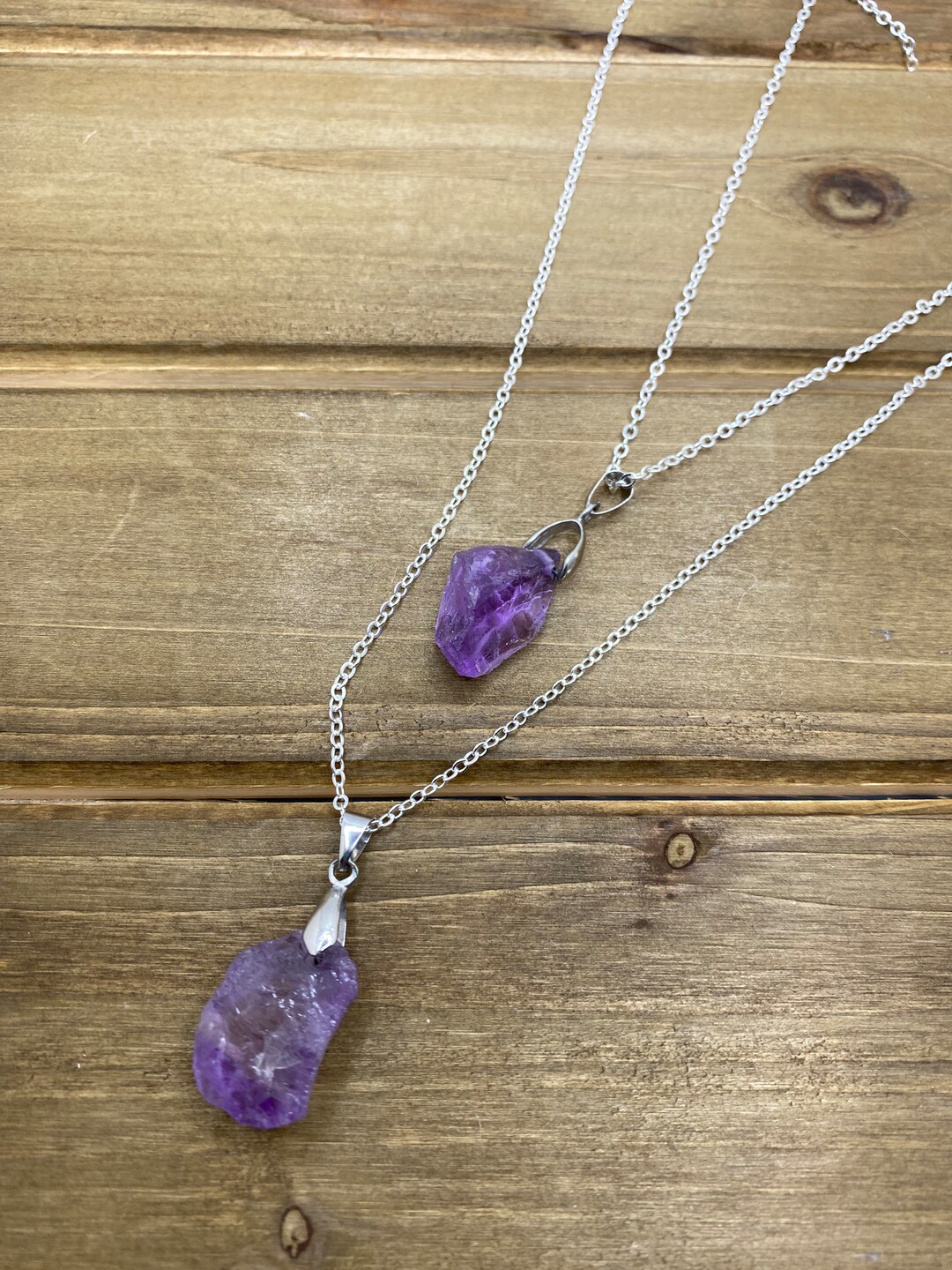 Amethyst Crystal Necklace - Etsy