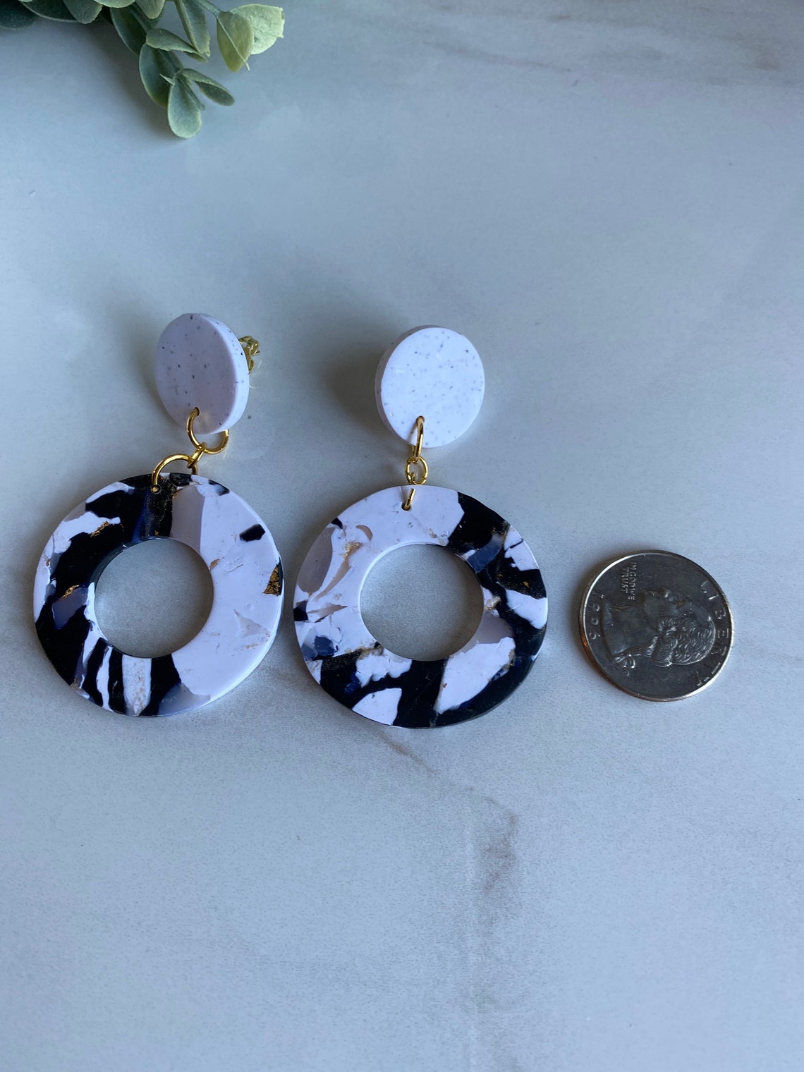 Polymer Clay Earrings Marble Earrings Dangle Earrings | Etsy