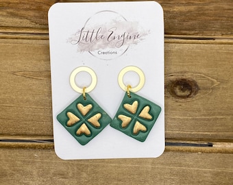 Shamrock Clay Earrings | St Patrick’s Day