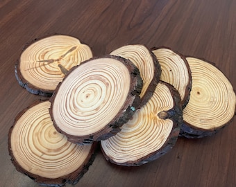 Kiln dried 4 inch wood rounds set of 55 pcs