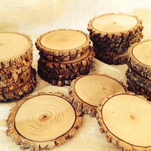 150 pieces of 4” solid wood coaster rounds Craft rounds dried and sanded FREE SHIPPING