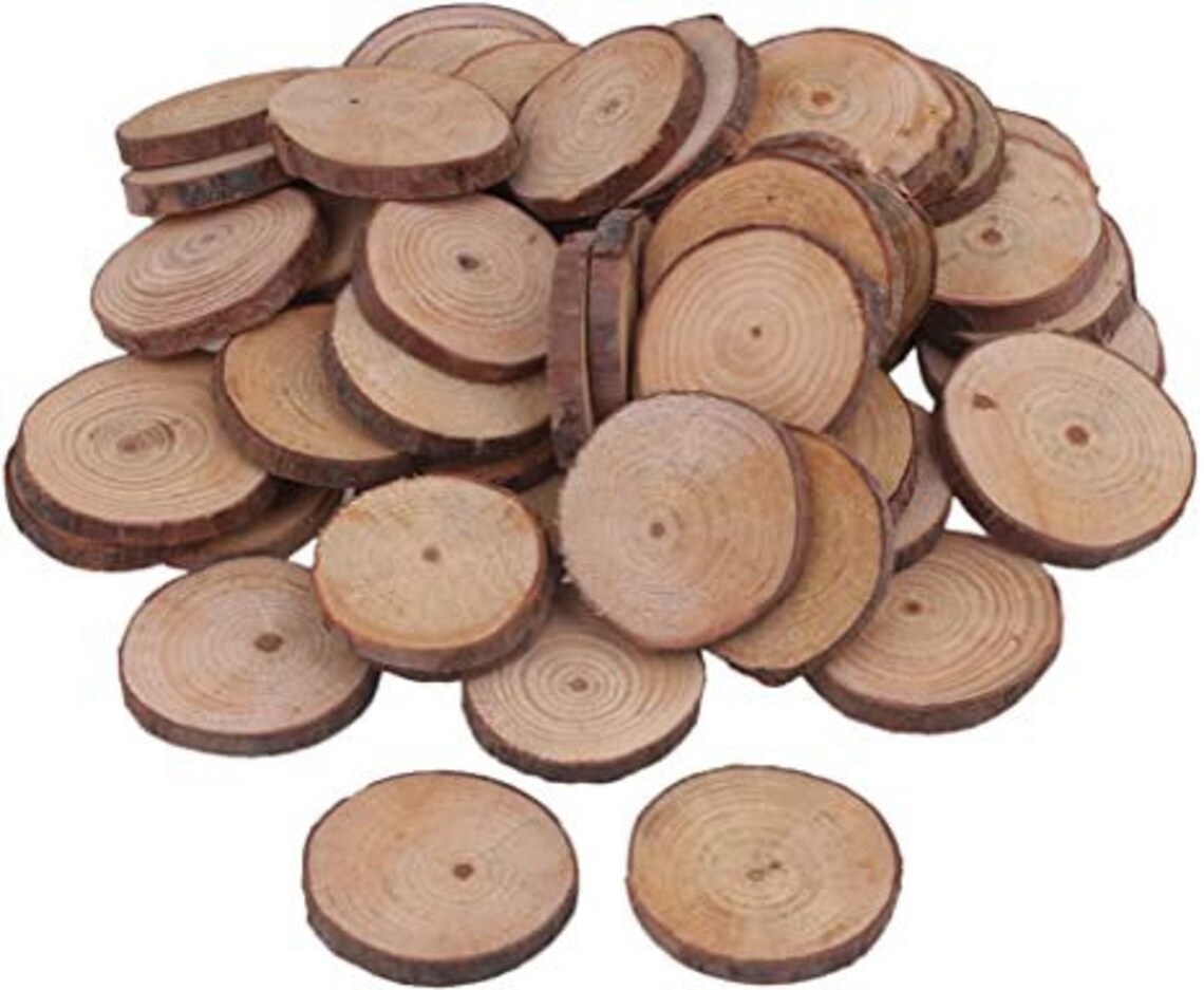 2 Inch to 3 Inch Sanded Wood Rounds Sets of 35 Pieces Etsy