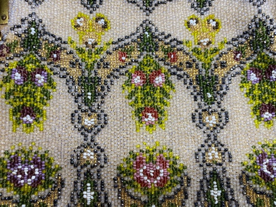 ANTIQUE Edwardian early 1900s French beaded purse - image 3