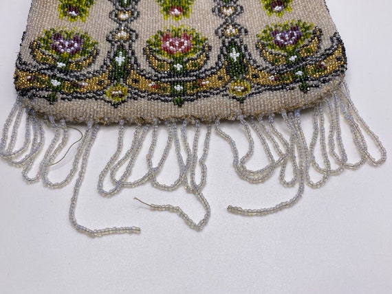 ANTIQUE Edwardian early 1900s French beaded purse - image 4