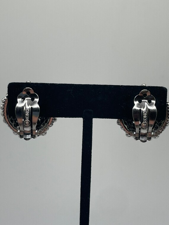 Vintage Ciner bubble-style rhinestone clip-on ear… - image 3