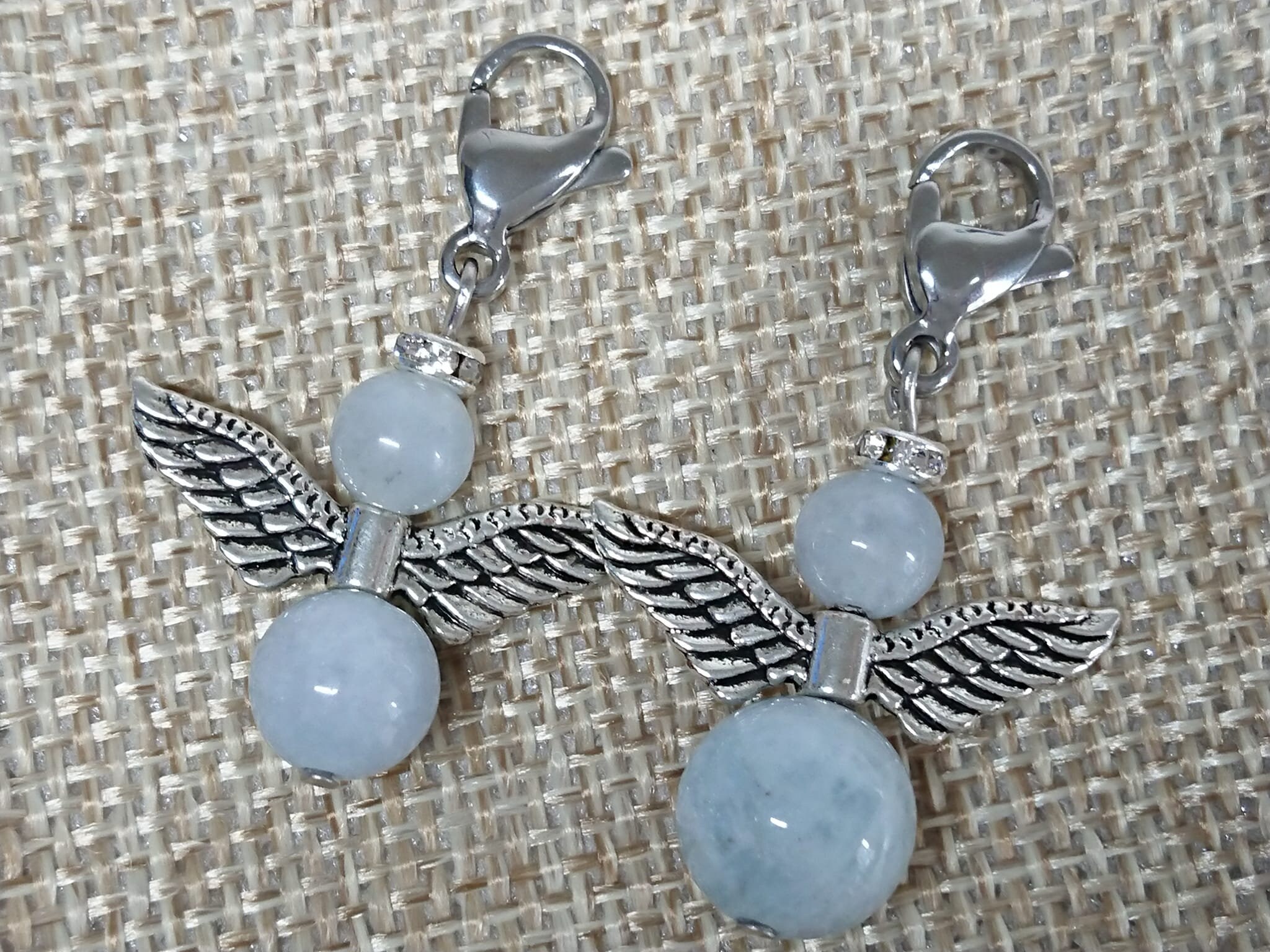 Pendentif Ange Gardien en Aigue-Marine Purifié et Magnétisé Pour Animaux de Compagnie & Humains