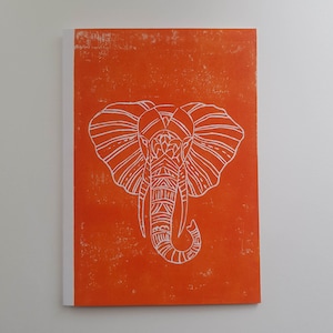 Impresión de Lino elefante africano - Tarjeta de saludoS A6