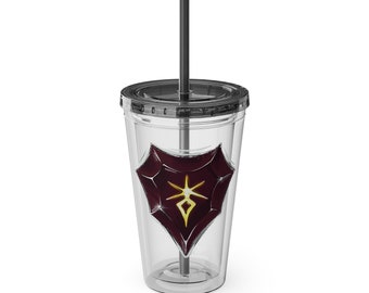 Dark Knight Clear Tumbler with Straw