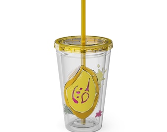 Pictomancer Clear Tumbler with Straw