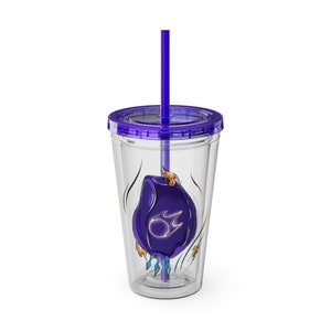 Black Mage Clear Tumbler with Straw