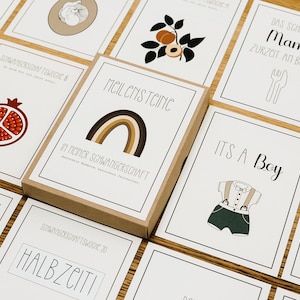 30 Meilensteinkarten für die  Schwangerschaft | Geschenk für Schwangere | 13x18cm 300g Recyclingpapier
