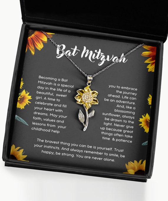 Bat Mitzvah Jewelry for Girls Bat Mitzvah Gift Necklace Jewish Girl 13 Year Old Girl Gifts Jewish Birthday Sunflower Bnai Mitzvah Gift Etsy Canada