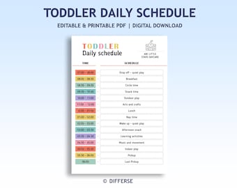 Toddler Daily Schedule | Daycare Daily Schedule | Kids Daily Schedule | Preschool Schedule | Baby Schedule | Infant Schedule | Daily Planner