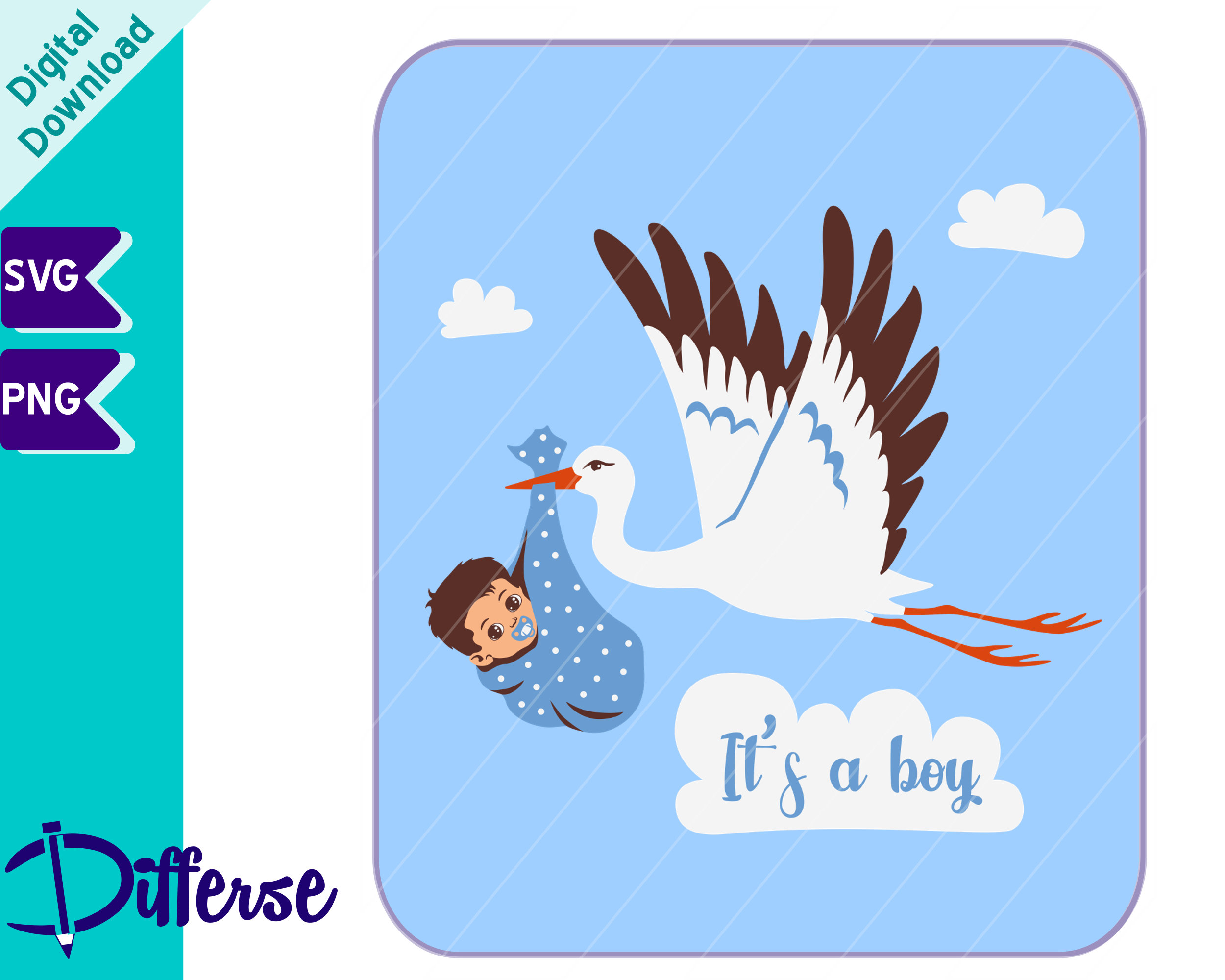 Gartenflagge „It‘s A Boy“ Mit Storch | Doppelseitig, 30x45 Cm | Wetterfest Aus Jute Für Baby-Party & Geburtsankündigung
