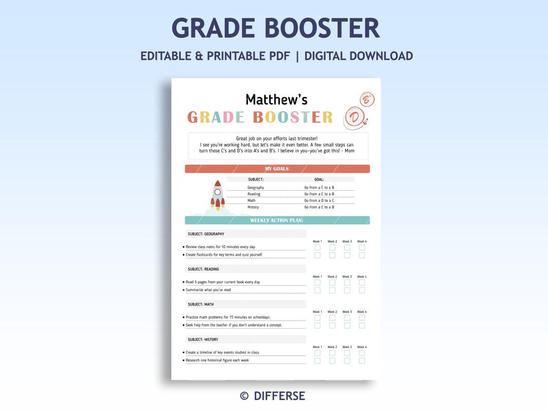 Grade Booster | Grade Tracker | Improve Grades | Grades Chart ...